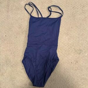 A navy blue bloch leotard is size Medium great quality